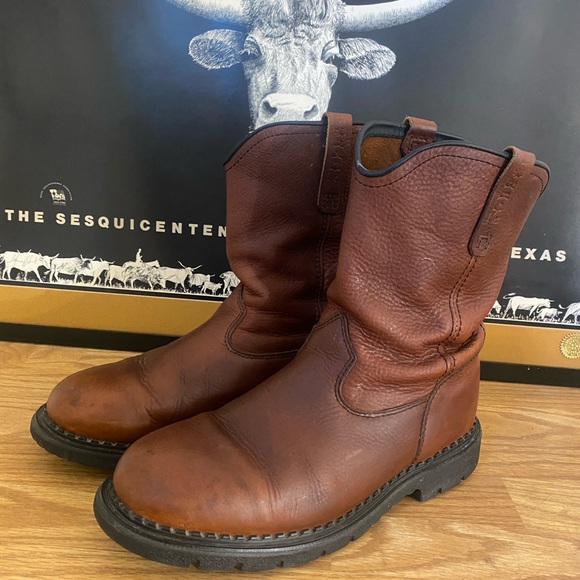 Red Wing Pecos Mens 12 E2 Brown Leather Soft Toe Work Boots Western USA 1149 - Picture 1 of 11